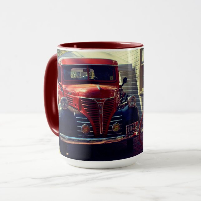 Vintage Truck at Rustic Gas Station  Mug (Front Left)