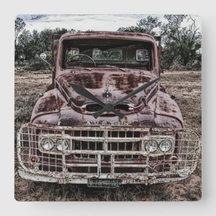 Vintage Truck Austin Square Wall Clock