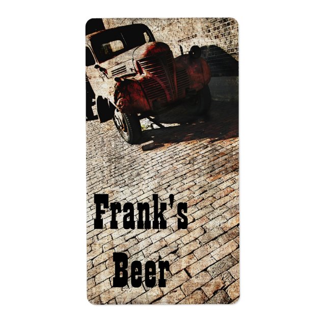 vintage truck beer bottle label (Front)