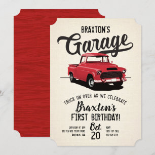 Vintage Truck Birthday Party Invitation