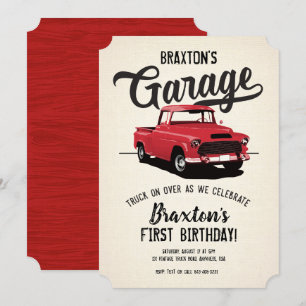 Vintage Truck Birthday Party Invitation