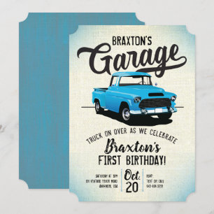 Vintage Truck Birthday Party Invitation