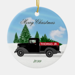 Vintage Truck Ceramic Ornament