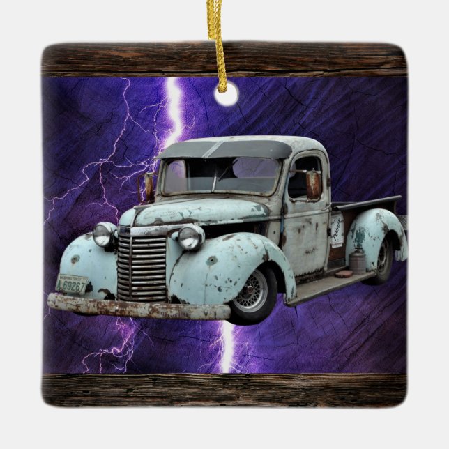 Vintage Truck Ceramic Ornament (Front)
