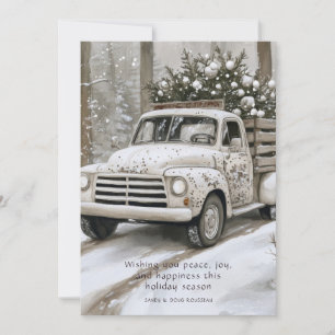 Vintage Truck Christmas Tree Holiday Card