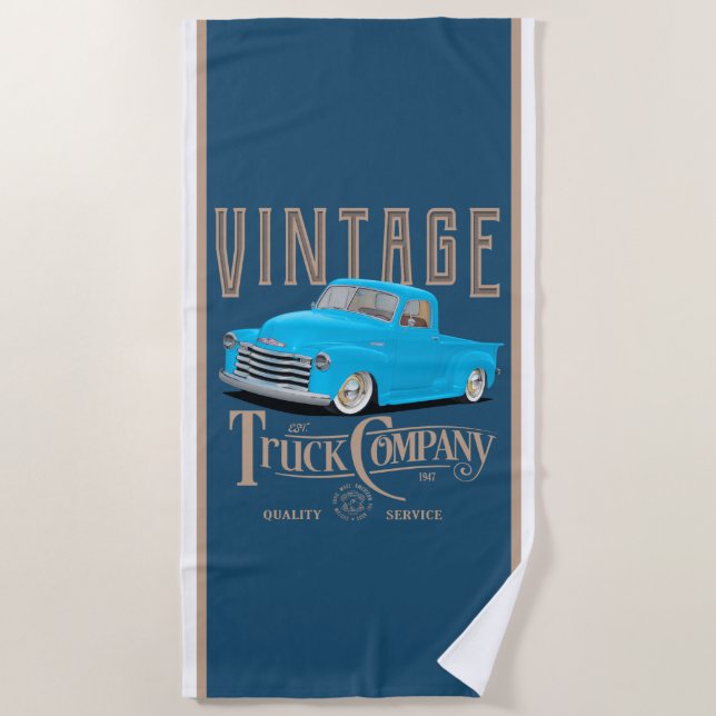 Vintage Truck Company Beach Towel (Front)
