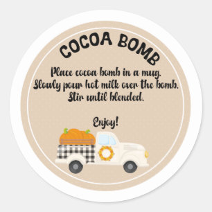 VINTAGE TRUCK FALL Cocoa bomb, cocoa bomb label