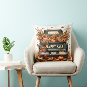 Vintage Truck Fall Season Cushion