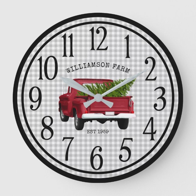 VINTAGE TRUCK FARM RUSTIC CUSTOM CLOCK (Front)