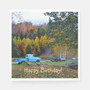 Vintage Truck Happy Birthday Napkin