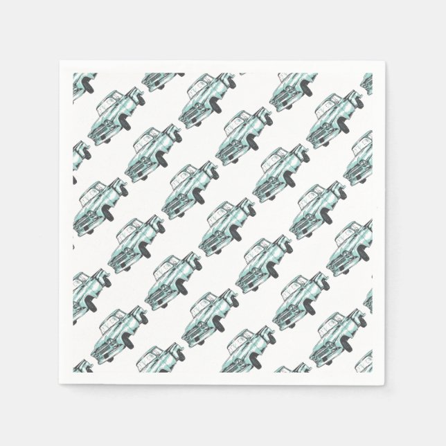 Vintage Truck Illustration Napkin (Front)