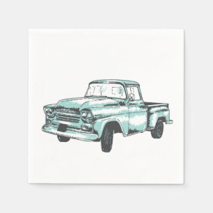 Vintage Truck Illustration Napkin