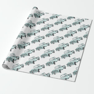 Vintage Truck Illustration Wrapping Paper