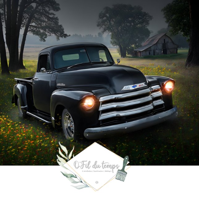 Vintage Truck in Meadows and Barn Découpage Paper (Creator Uploaded)