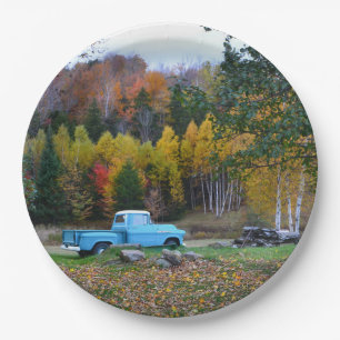 Vintage Truck In Vermont Paper Plate