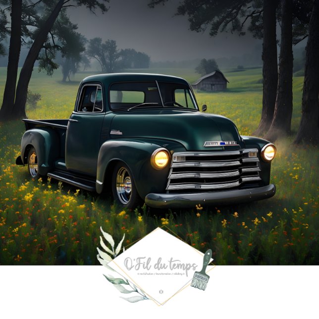 Vintage Truck Meadows and Barn Decoupage  Tissue Paper (Creator Uploaded)