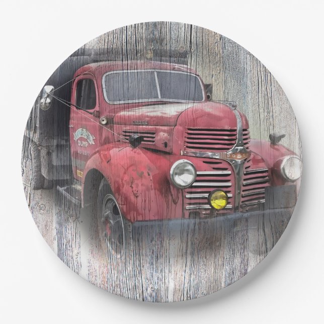 VINTAGE TRUCK PAPER PLATE (Front)