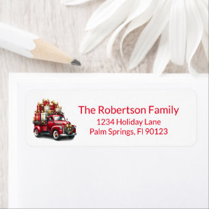 Vintage Truck Presents Red Return Address