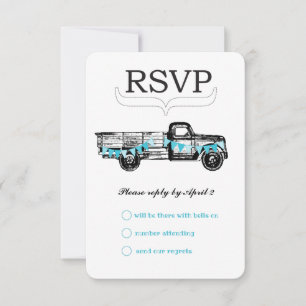 Vintage Truck RSVP Getting Hitched Retro RSVP