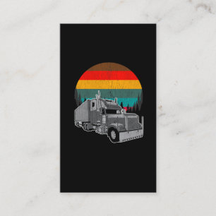Vintage Truck Trailer Trucker Retro Sunset Business Card