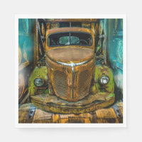 Vintage Truck Whiskey Barrels