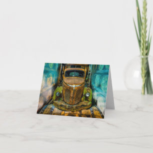 Vintage Truck Whiskey Barrels Thank You Card