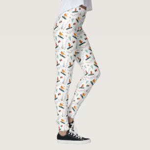 Vintage Truck Winter Green Pine Trees Christmas Leggings