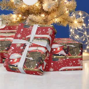 Vintage truck with Christmas decor Wrapping Paper