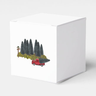 Vintage Truck with Christmas Tree Favour Box