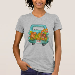 Vintage Truck with Fall Leaves, Gourds & Apples T-Shirt