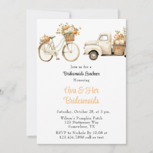 Vintage Truck with Pumpkins Bridesmaids Luncheon Invitation