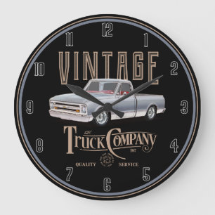 Vintage Trucks Large Clock
