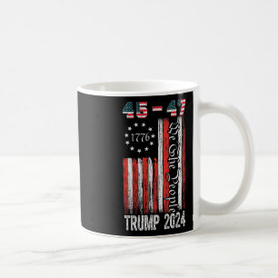 Vintage Trump 2024 45-47 Us Flag We The People Vot Coffee Mug