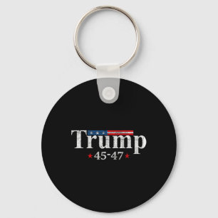 Vintage Trump 2024 Retro Us Flag 45-47 Trump Key Ring