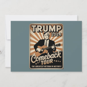 Vintage TRUMP 2024 Rocks COMEBACK TOUR  Invitation