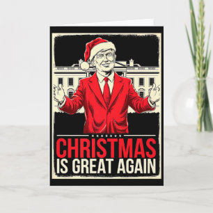 Vintage Trump Christmas Is Great Again Xmas Pjs Fu Card