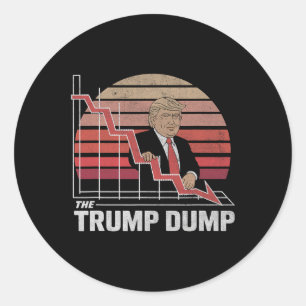 Vintage Trump Dump Anti Trump Stock Market Crash P Classic Round Sticker