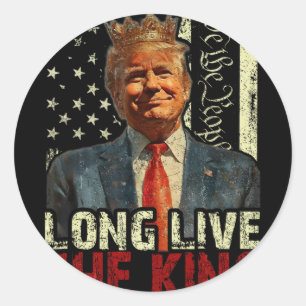 Vintage Trump Long Live The King American Patrioti Classic Round Sticker