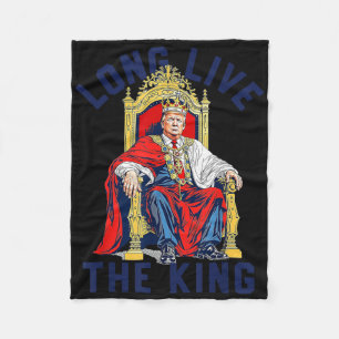 Vintage Trump Long Live The King American Patrioti Fleece Blanket