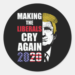 Vintage Trump Supporter Making The Liberals Cry Ag Classic Round Sticker