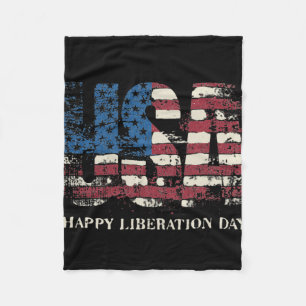 Vintage Trump Tariffs Happy Liberation Day April 2 Fleece Blanket