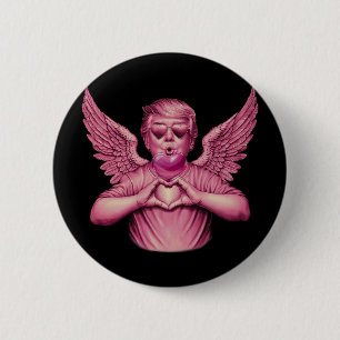 Vintage Trump Valentine Pink Bubble Gum Heart Funn 6 Cm Round Badge