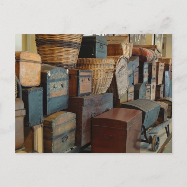 Vintage Trunks and Suticases World Traveller Postcard (Front)