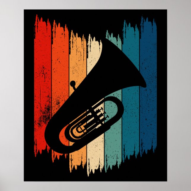 Vintage Tuba Retro Tuba Poster (Front)