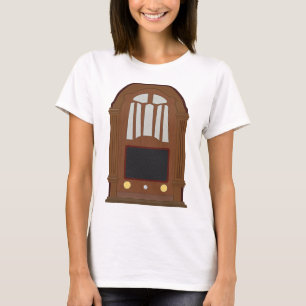 Vintage Tube Radio Antique Wooden Stereo T-Shirt