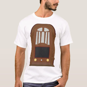 Vintage Tube Radio Antique Wooden Stereo T-Shirt