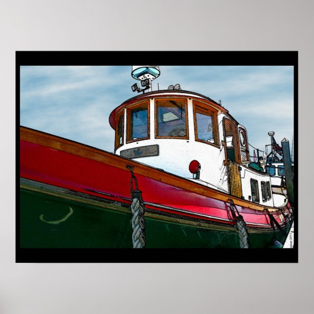 Vintage Tug Boat Poster (Front)