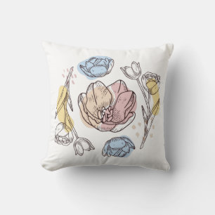 Vintage Tulip Botanical Cushion