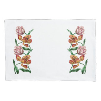 Vintage Tulip Botanical Illustration Pillowcase