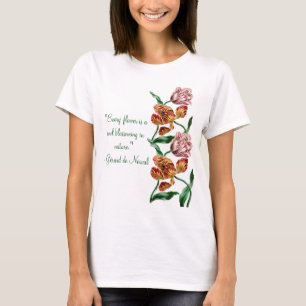 Vintage Tulip Botanical Illustration T-Shirt
